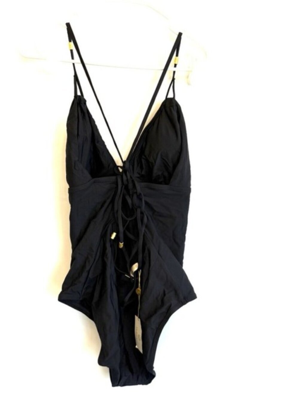 Helen Jon Women’s Lattice Back One Piece Black Swimsuit Size XL